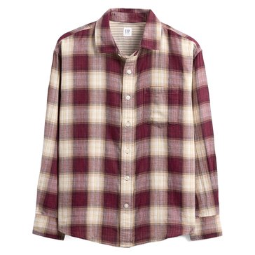 Gap Big Boys' Long Sleeve Relaxed Double Weave Shirt