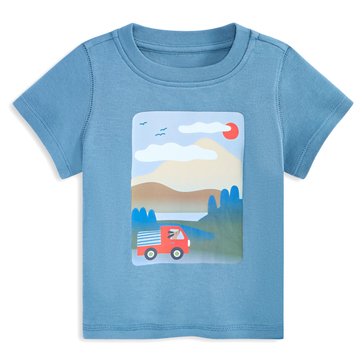 Wanderling Baby Boys' Short Sleeve Truck Landscape Tee
