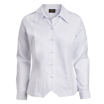 Womens Long Sleeve White Overblouse Delta