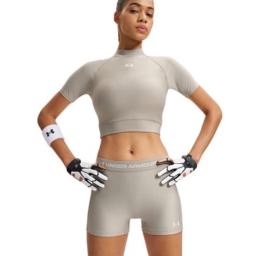 Under Armour Women's Heatgear Crop Mock Short Sleeve Tee