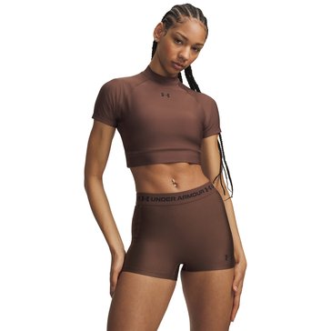 Under Armour Women's Heatgear Crop Mock Short Sleeve Tee