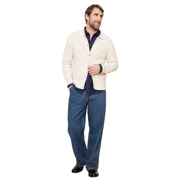 Banana Republic Men's Plaid Texture Layering Long Sleeve Polo