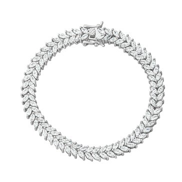 11 cttw Double Row Marquise Cut Cubic Zirconia Bracelet