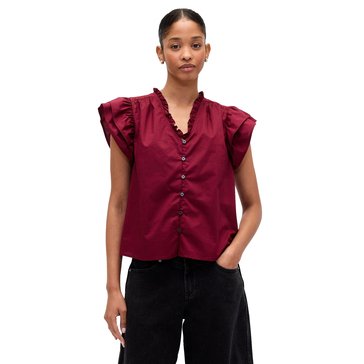 Gap Women's Flutter Sleeve Eyelet Yoke Top