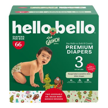 Hello Bello X Dr. Seuss Baby Grinch Crew-Stink Stank Stunk Club Pack 66 Count