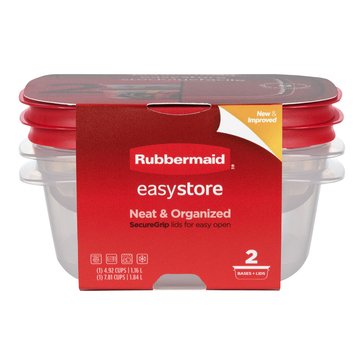 Rubbermaid Easy Store Medium Square Value Clear Food Container, 2-Pack