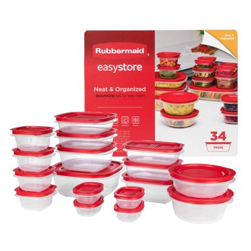 Rubbermaid Easy Store 34-Piece Clear Food Container Set