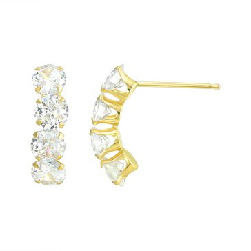 Cubic Zirconia Curved Earrings