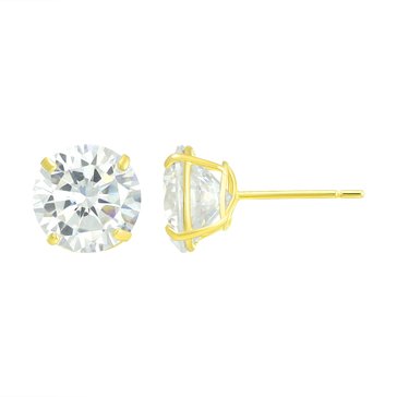 Round Cubic Zirconia Stud Earrings