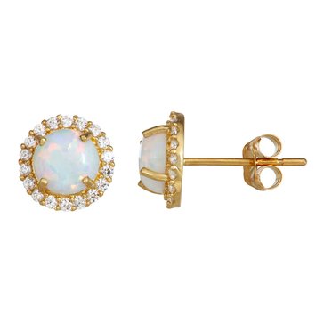 Opal Flower Stud Earrings