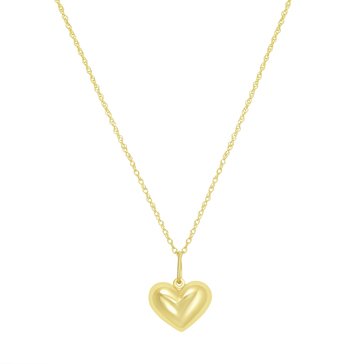 Puffed Polished Heart Pendant