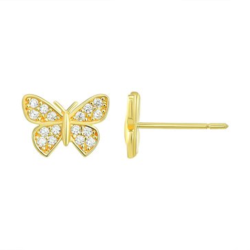 Butterfly Cubic Zirconia Stud Earrings
