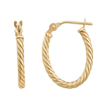 Corrugated Oval Hoop Earrings