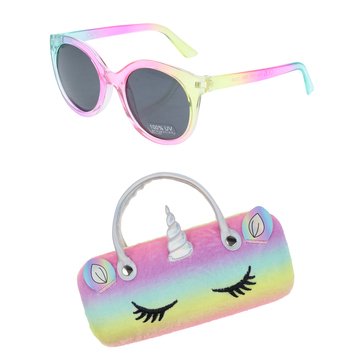 Capelli New York Soft Boa Rainbow Unicorn Sunglasses Case Set