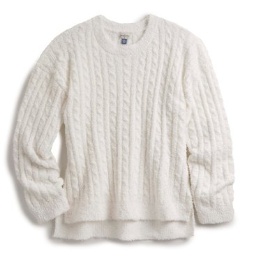 Yarn Sea Women's Silky Plush Cable Knit Sweater (Plus Size)