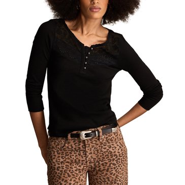 Lucky Brand Women's Lace Yoke Henley