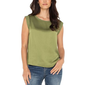 Liverpool Women's Women's Sleeveless Woven to Knit Top