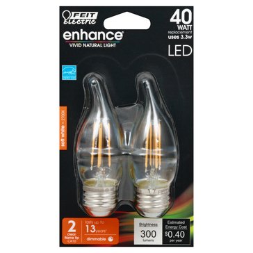 Feit Electric 40-Watt E26 Base Replacement Dimmable LED Light Bulb, 2-Pack