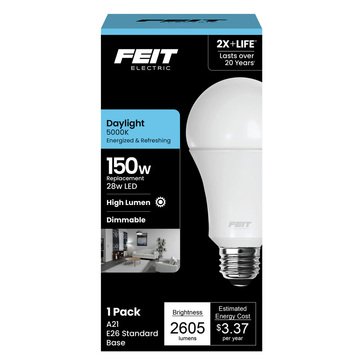 Feit 150W Replacement Daylight E26 Base A21 Dimmable High Lumen LED Bulb