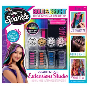 Cra-Z-Art Shimmer And Sparkle Color Effects Hair Extension Studio Design Kit
