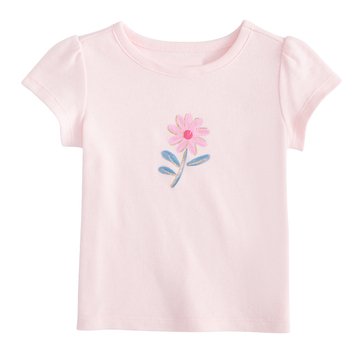 Wanderling Baby Girls' Short Sleeve Floral Graphic Tee