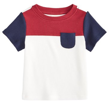 Wanderling Baby Boys' Short Sleeve Waffle Colorblock Tee