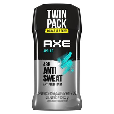 Axe Mens Apollo Sage and Cedarwood Antiperspirant Deodorant, 2-Pack