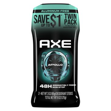 Axe Mens Apollo Sage and Cedarwood Deodorant, 2-Pack