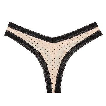 Aerie Women's SMOOTHEZ Lace Trim High Cut Thong Underwear