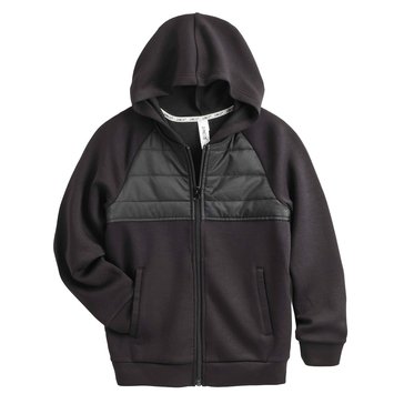3 Paces Big Boys' Interlock Full Zip With Puffer Insert Hoodie