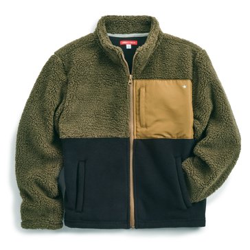 Liberty & Valor Big Boys' Color Block Sherpa And Fleece Zip Up Jacket