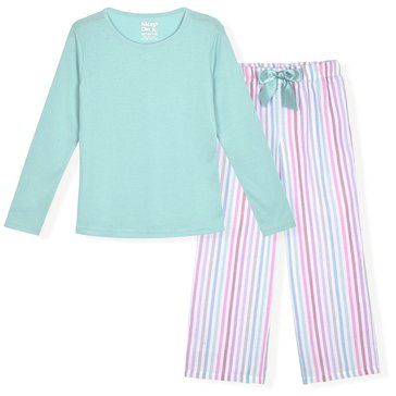 Sleep On it Big Girls' Thermal Long Sleeve Pajama Set, 2-Piece