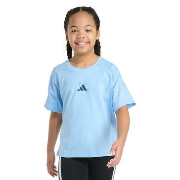 Adidas Big Girls' Drop Shoulder Back Logo Graphic Tee