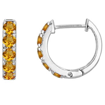 Citrine Huggie Hoop Earrings