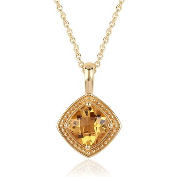 Citrine Antique Cut Halo Pendant