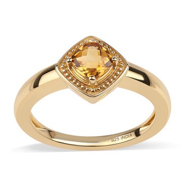 Citrine Antique Cut Halo Ring