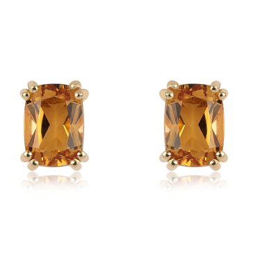 Citrine Antique Cut Stud Earrings