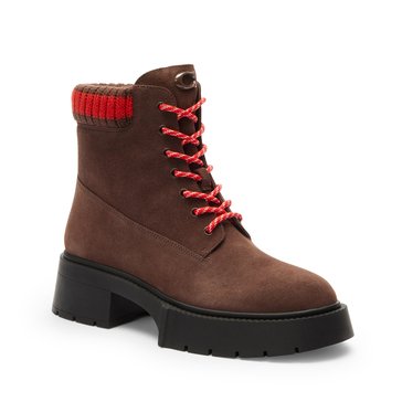 Coach Women's Leah Platform Lace Up Suede Bootie