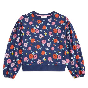 Liberty & Valor Big Girls' Floral Crewneck