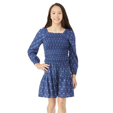 Liberty & Valor Big Girls' Smocked Square Neck Top