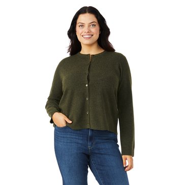 Yarn & Sea Women's Long Sleeve Button Front Cardigan Plus Size