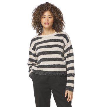 Yarn & Sea Women's Chenille Shine Stripe Sweater