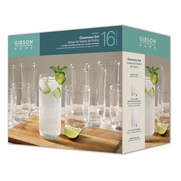 Gibson Home 16-Piece Emory Glassware Set