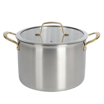 Martha Stewart Midvale Stainless Steel Stock Pot with Glass Lid
