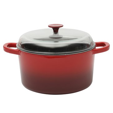 Crock Pot Artisan Enamel Cast Iron Dutch Oven with Borosilicate Lid