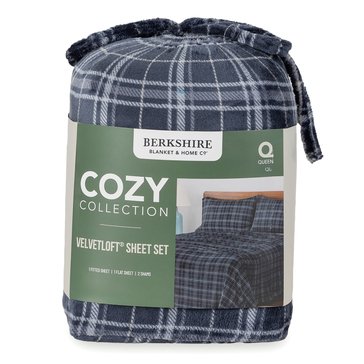 Berkshire Printed Velvetloft Plush 4-Piece Sheet Set