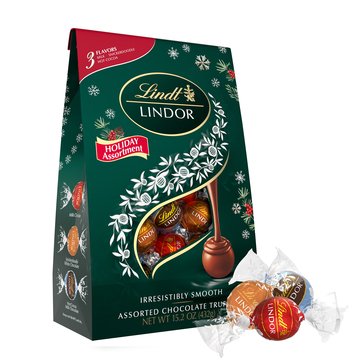 Lindt Holiday Lindor Assorted Milk Snickerdoodle and Hot Cocoa, 15.2oz