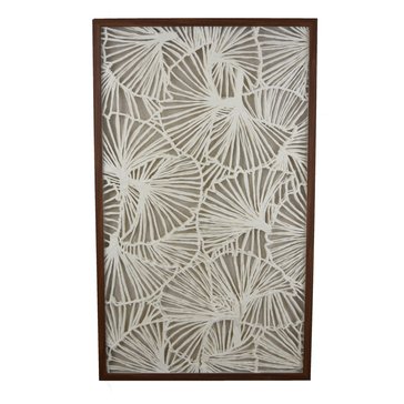 Three Hands Boho Floral Pattern Wood Frame Wall Art