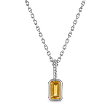Citrine Bezel Drop Pendant