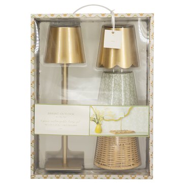 Enchante Marigold Rechargeable Touch Lamp with Interchangeable Shades, Set of 4